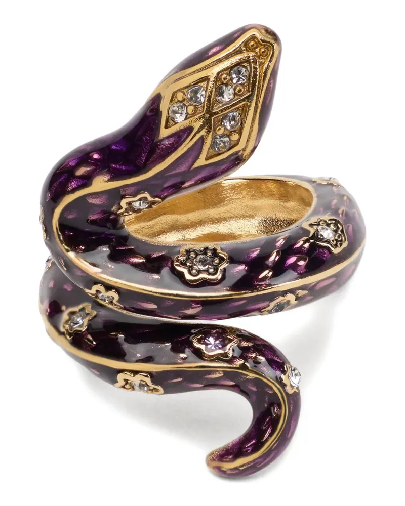 Roberto Cavalli Kristallverzierter Ring - Gold Gold