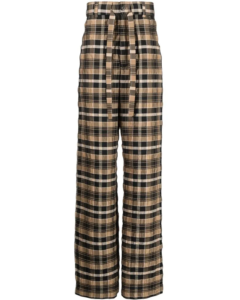 Nanushka Karierte Straight-Leg-Hose - Braun Braun