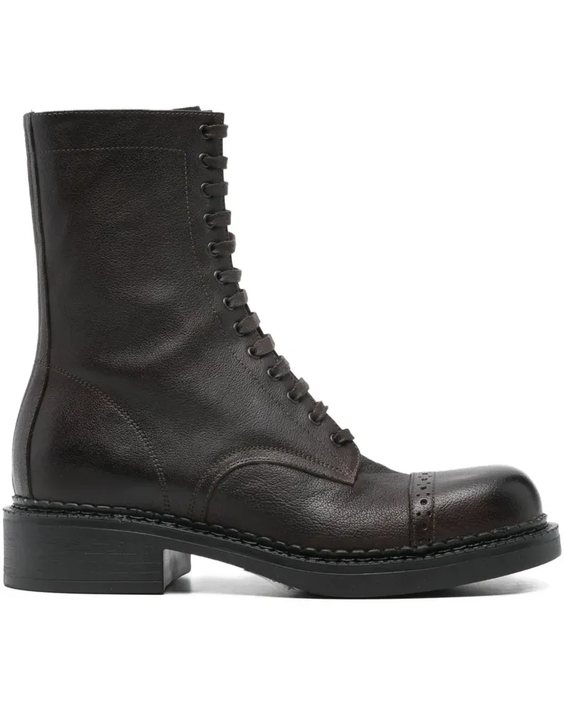 P.A.R.O.S.H. Schnürstiefel mit Budapestermuster - Braun Braun