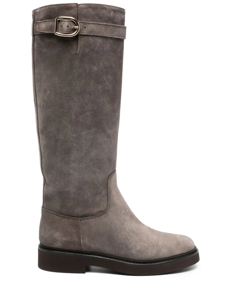 Doucal´s Wildleder-Stiefel mit Schnalle - Braun Braun