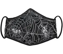 Mundschutz mit Spinnennetz-Print - Schwarz