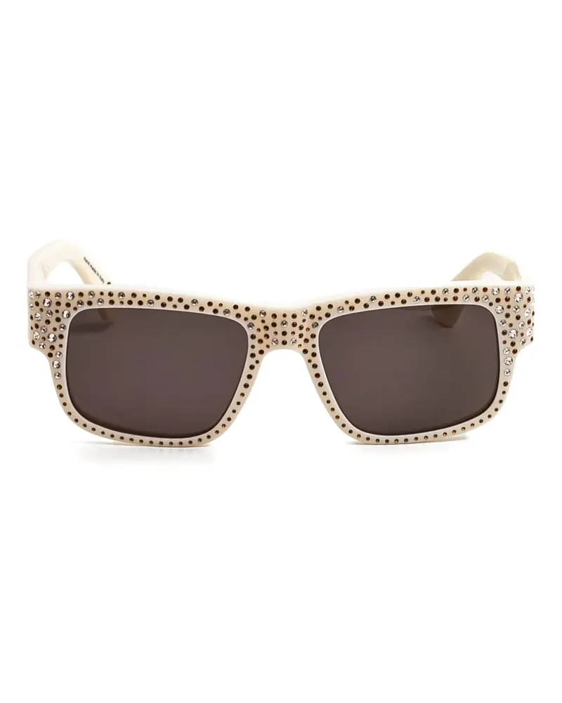 Marni swarovski rectangle sunglasses - Nude Nude