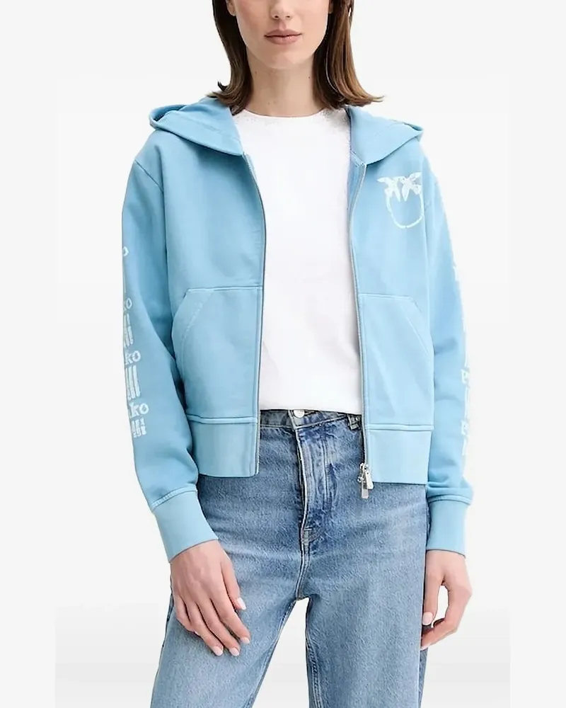 Pinko Kapuzenjacke mit Logo-Print - Blau Blau