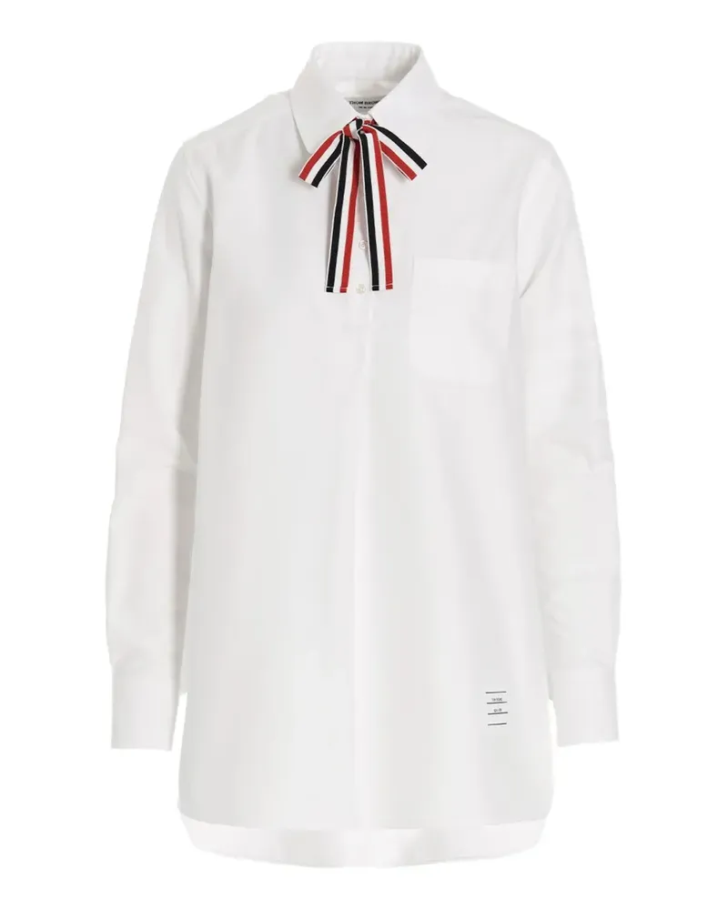 Thom Browne Hemd mit Schleife - Weiß Weiß