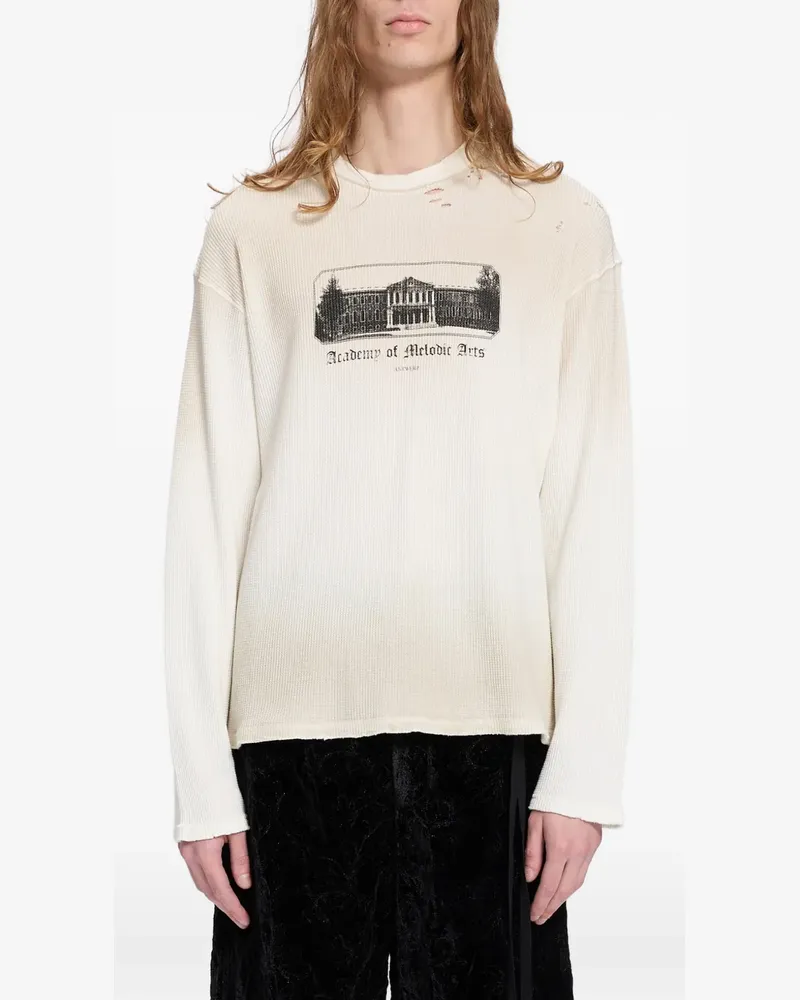 Ann Demeulemeester Langarmshirt im Distressed-Look - Nude Nude