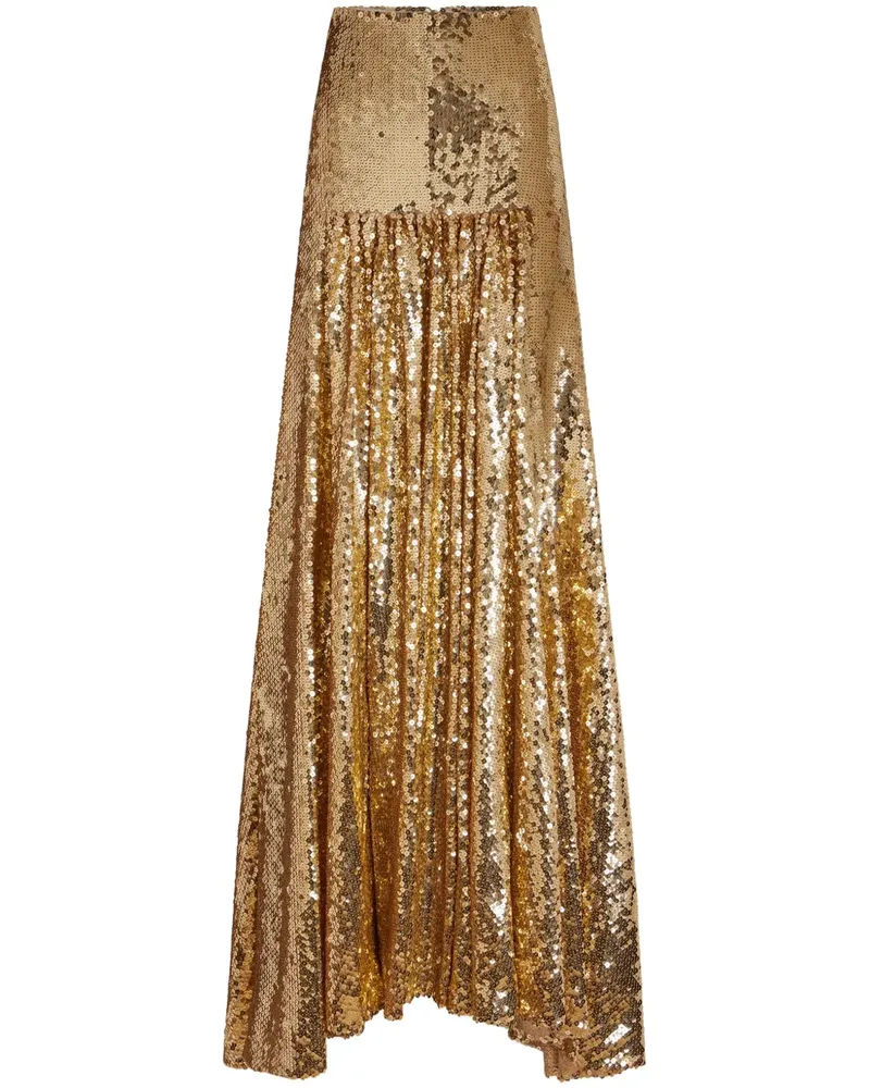 Paco Rabanne A-Linien-Rock mit Pailletten - Gold Gold