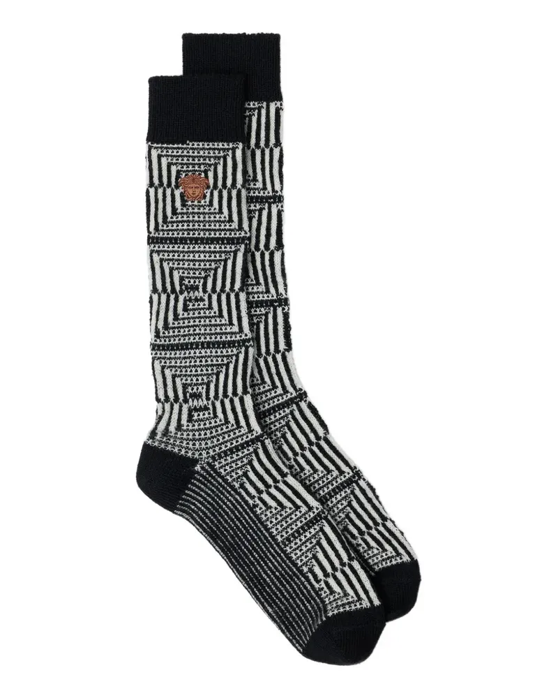 Versace Socken mit Logo-Stickerei - Schwarz Schwarz