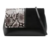 The Fold Clutch mit Schlangenmuster - Schwarz