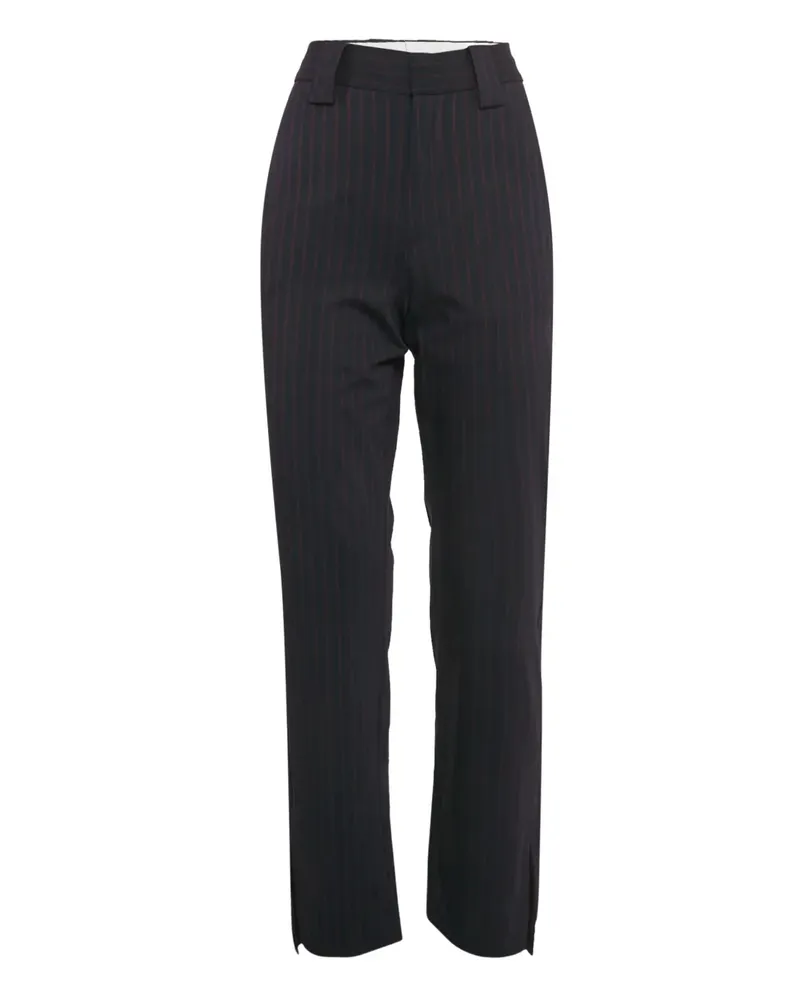 Ganni Gestreifte Straight-Leg-Hose - Blau Blau