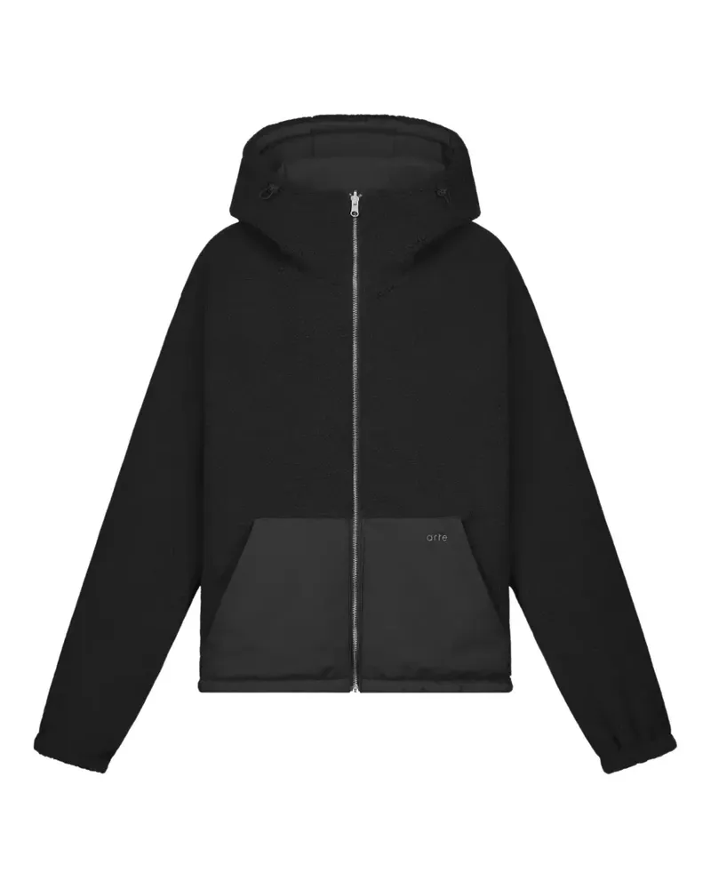 Arte Antwerp Kapuzenjacke mit Logo-Stickerei - Schwarz Schwarz