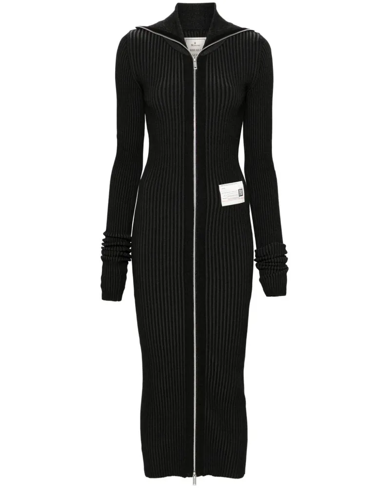 MIHARAYASUHIRO Kleid mit Logo - Schwarz Schwarz