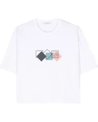 Peserico T-Shirt mit Logo-Print Weiß