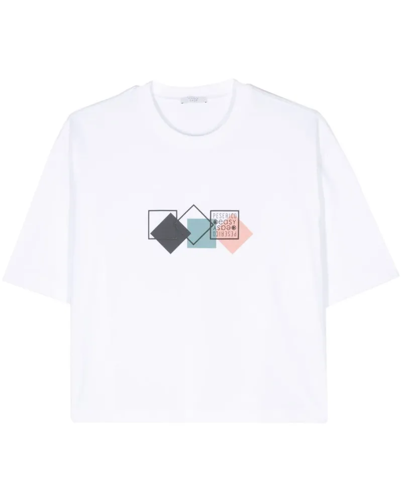 Peserico T-Shirt mit Logo-Print Weiß