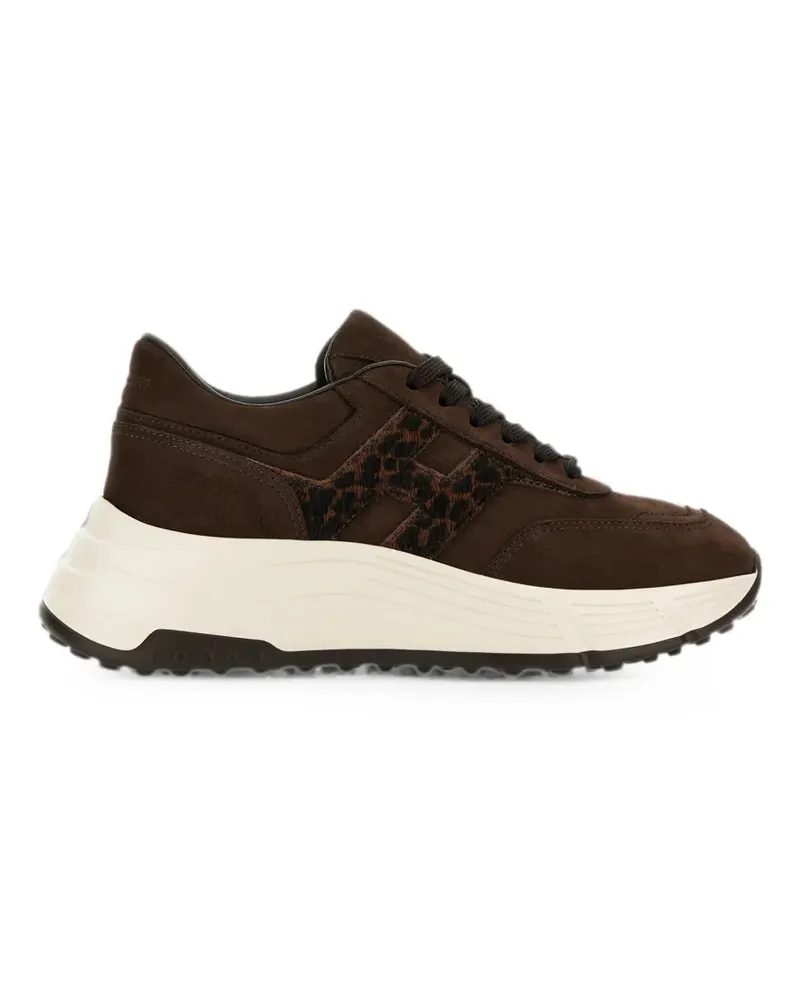 Hogan Hi-Fi Sneakers mit Leoparden-Print - Braun Braun