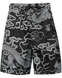 maharishi Badeshorts mit Cloud Dragon-Print Schwarz