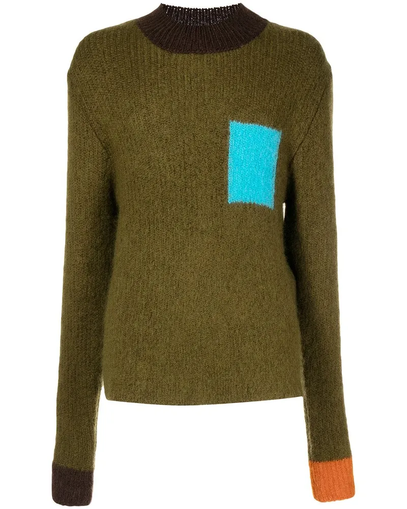 Jacquemus Pullover in Colour-Block-Optik Grün