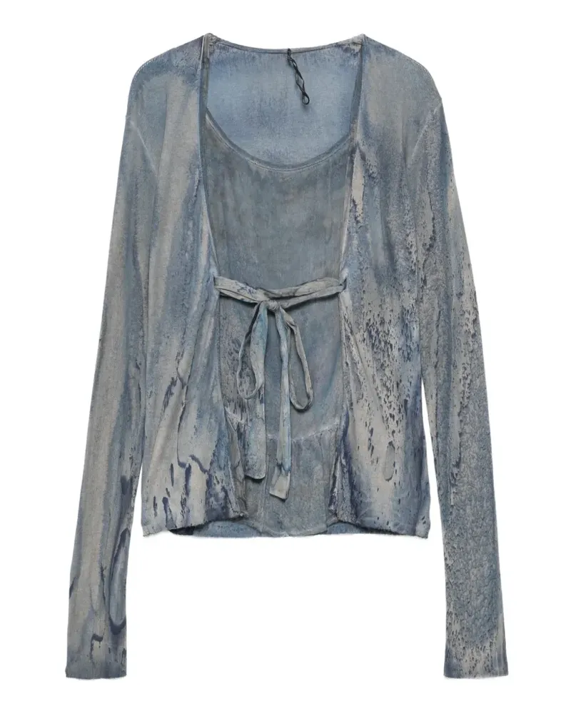 Masnada acid-wash blouse - Blau Blau