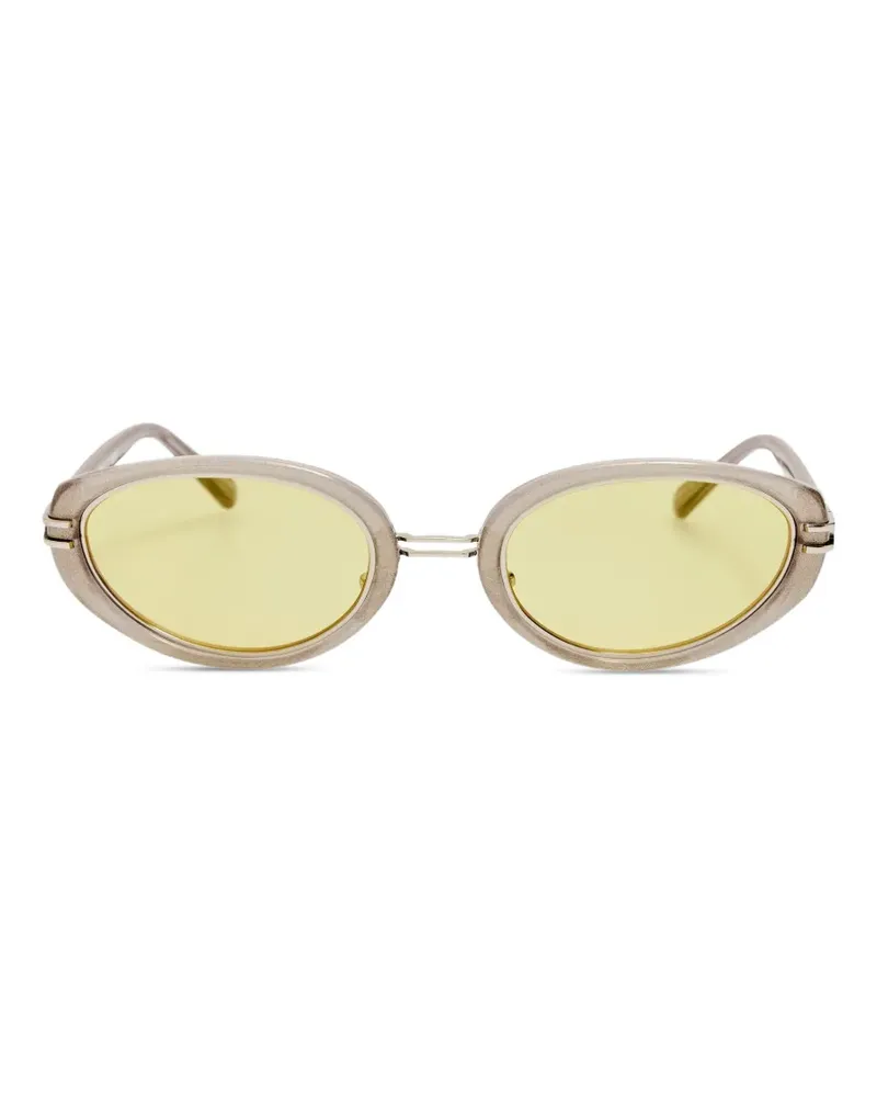 Linda Farrow Ambra oval-frame sunglasses - Nude Nude
