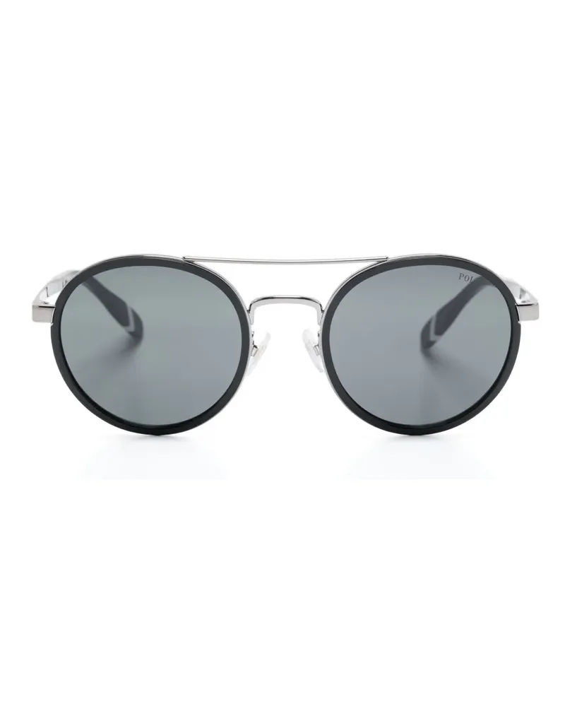 Ralph Lauren Sonnenbrille mit rundem Gestell - Schwarz Schwarz