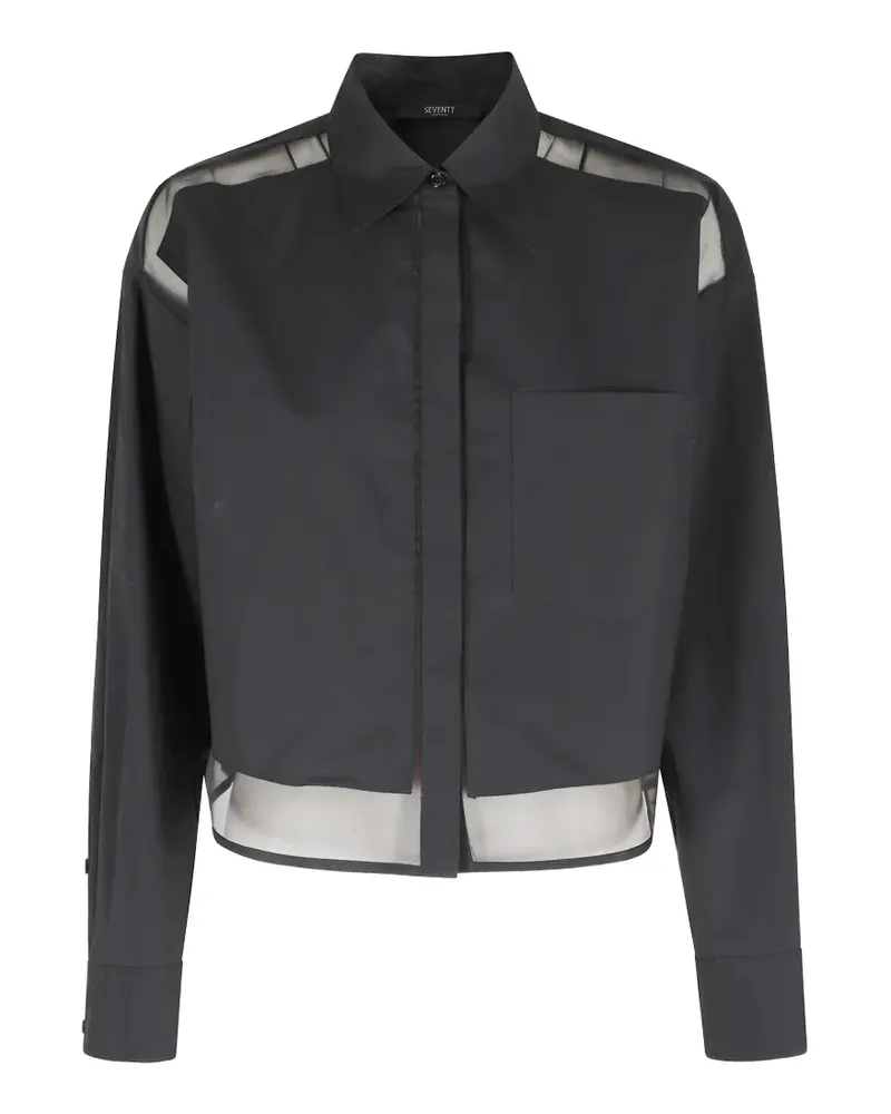Seventy sheer-panel shirt - Schwarz Schwarz