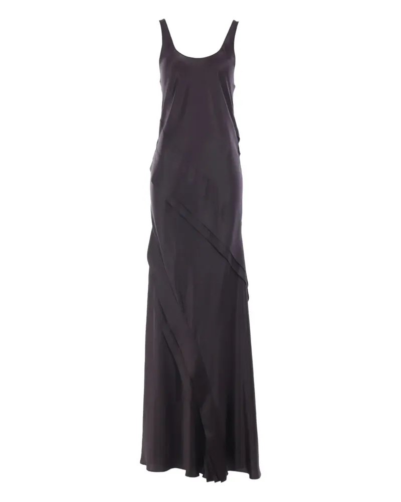 Saint Laurent Satinkleid im Layering-Look - Schwarz Schwarz
