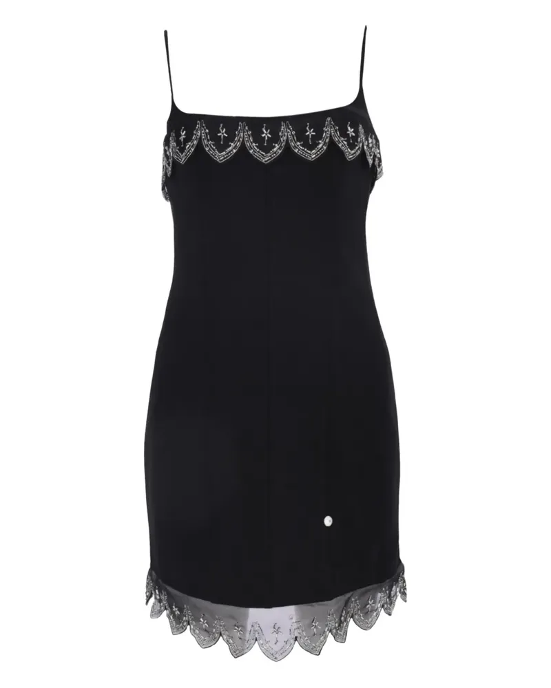 STAUD Colette beaded-trim mini dress - Schwarz Schwarz