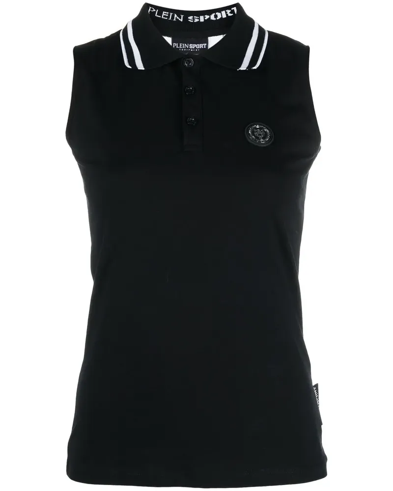 Philipp Plein Top mit Poloshirtkragen - Schwarz Schwarz