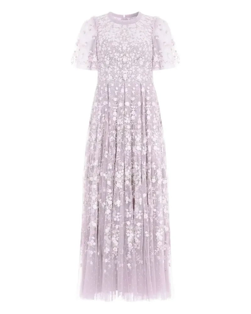 Needle & Thread Victoria Ditsy floral-embroidered midi dress - Violett Violett