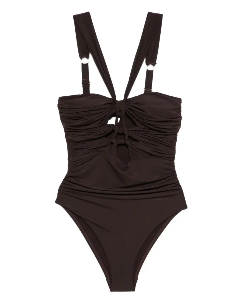 Zimmermann Badeanzug mit Ringdetail - Braun Braun