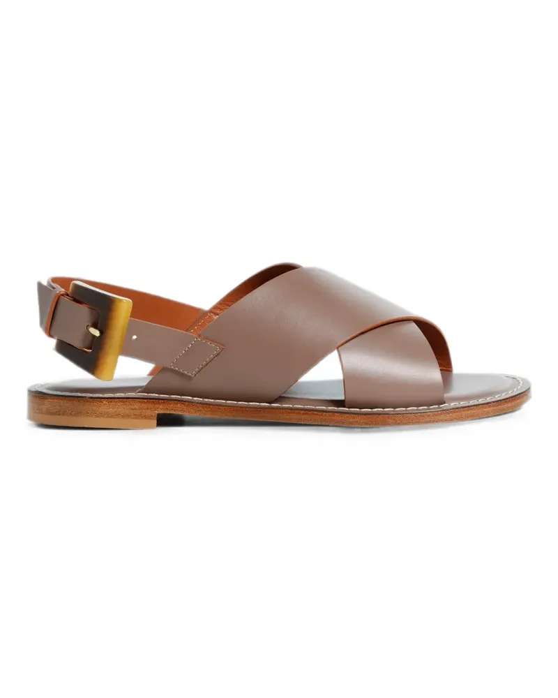 FESTA Milano Flache Solea Sandalen mit überkreuzten Riemen - Braun Braun