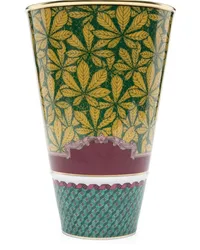 Ginori 1735 Monkey Vase mit Blumen-Print Blau