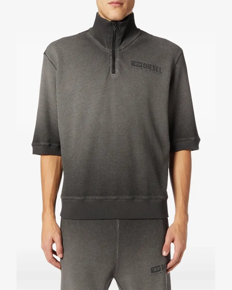 Diesel waffle-knit half-zip sweatshirt - Grau Grau