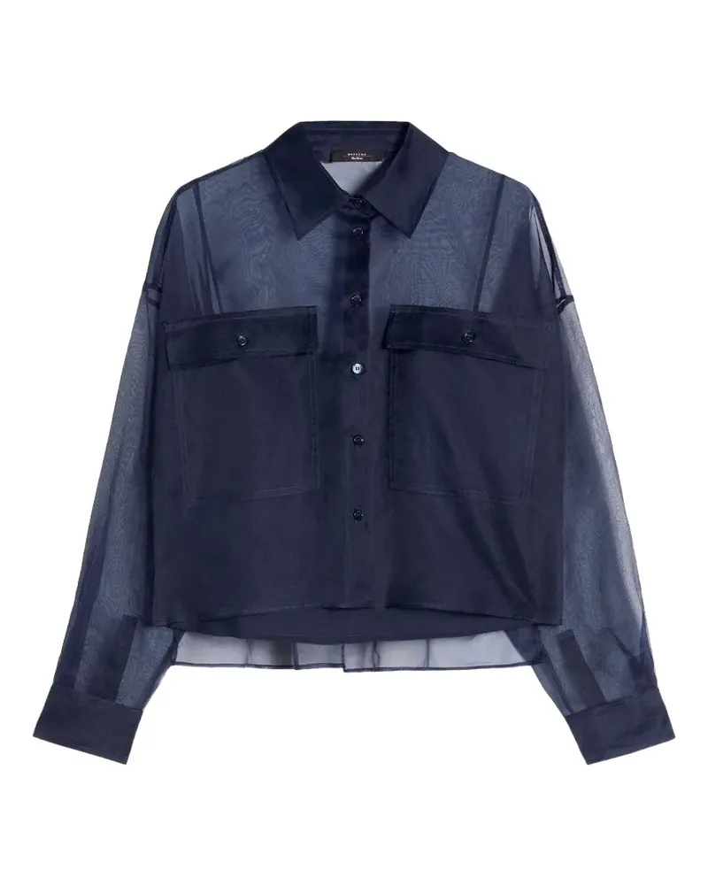 Max Mara Colomba Bluse mit Taschen - Blau Blau