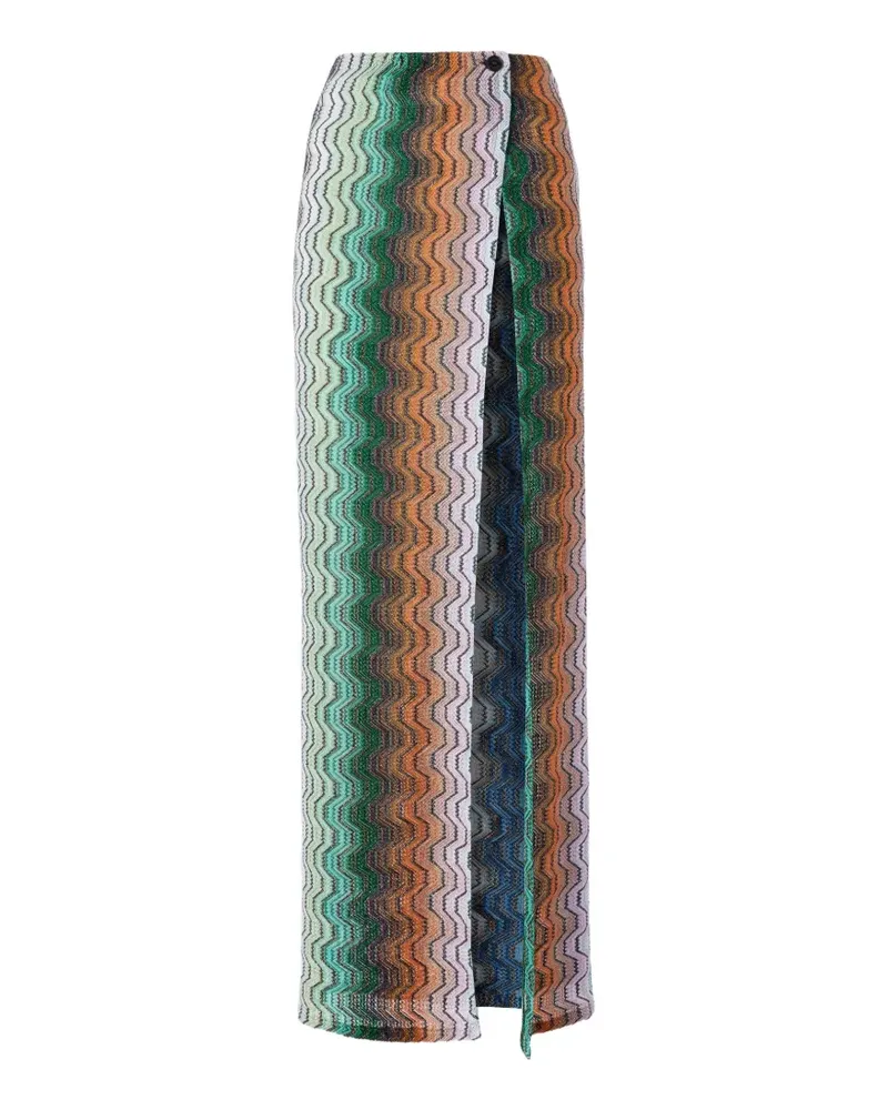 Missoni zigzag-knit wrap beach skirt - Grün Grün