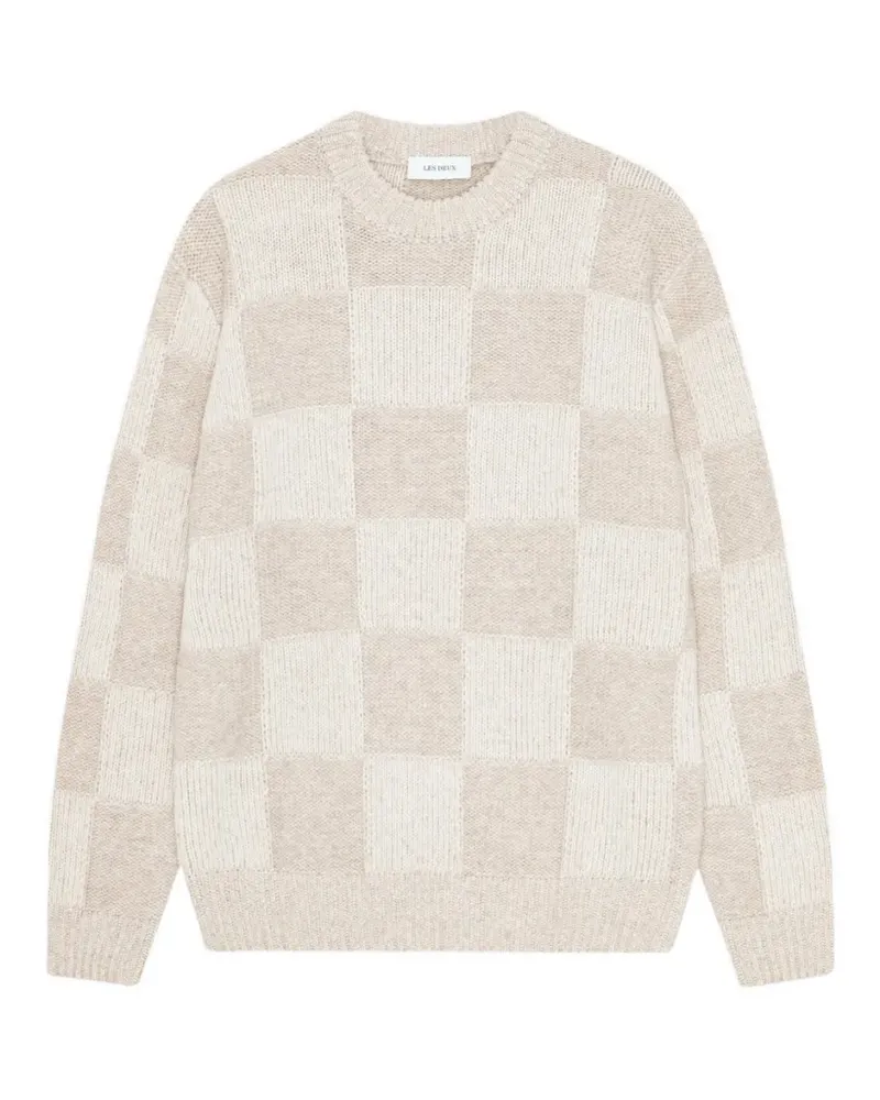 LES DEUX check-knit sweater - Nude Nude
