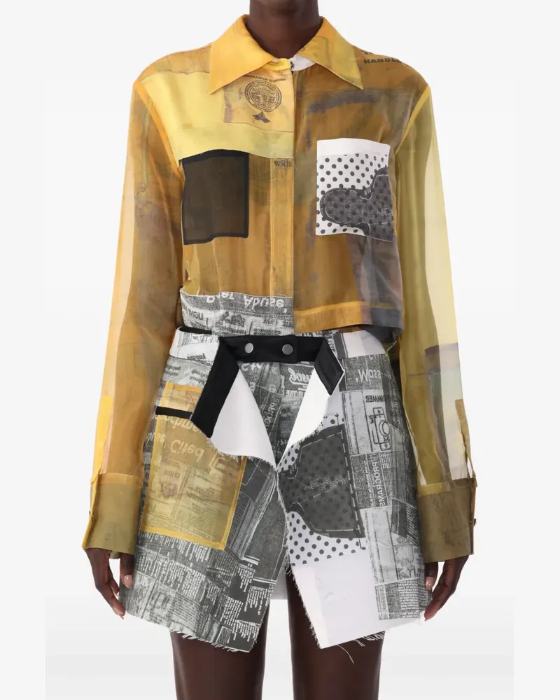Jason Wu x Robert Rauschenberg long-sleeve collage shirt - Gelb Gelb