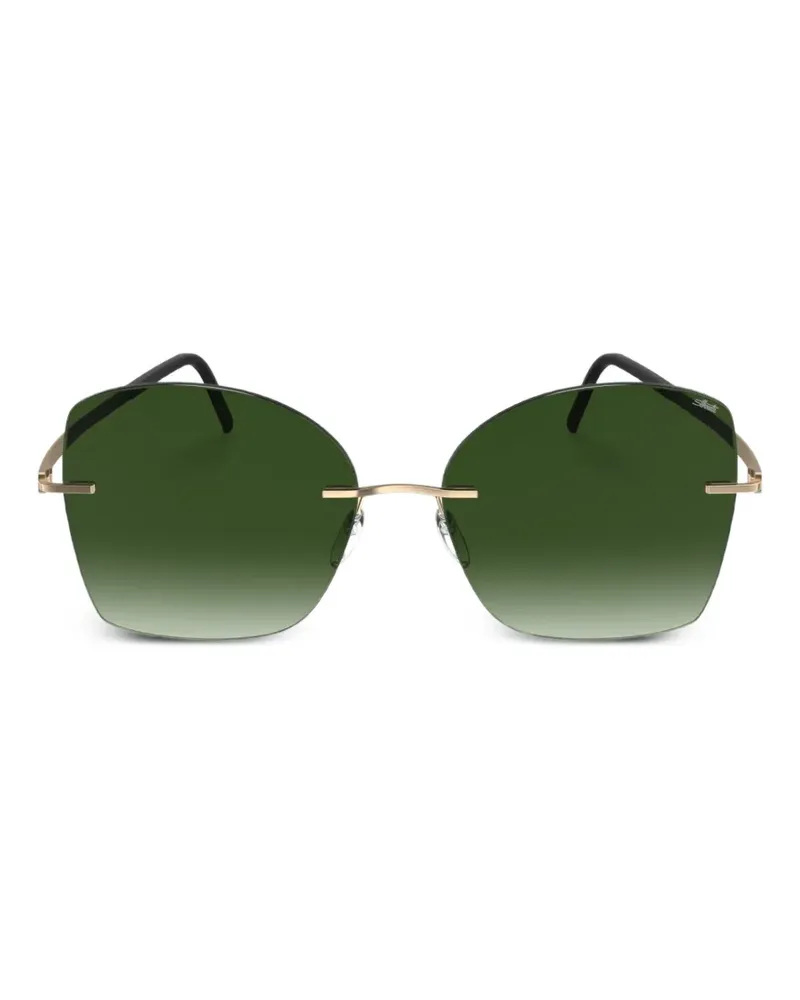 Silhouette Terranea geometric-frame rimless sunglasses - Gold Gold