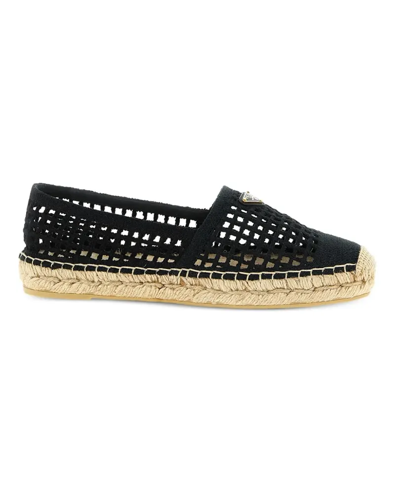 Prada crochet-knit espadrilles - Schwarz Schwarz