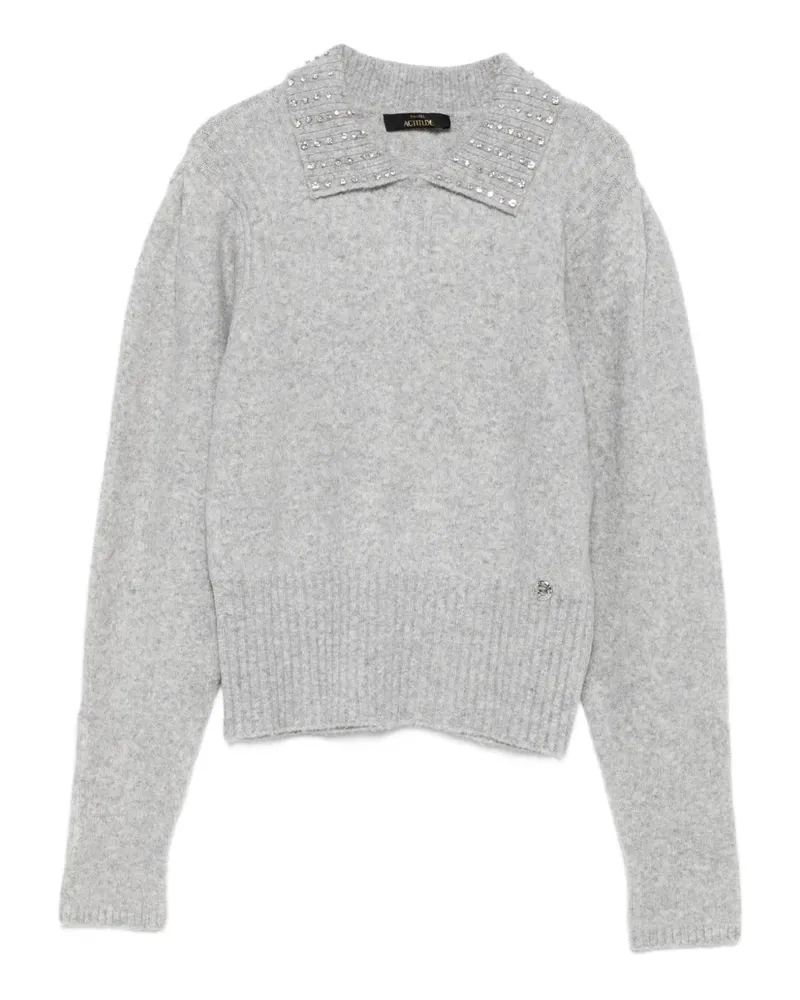 Twin-Set Pullover mit verziertem Kragen - Grau Grau
