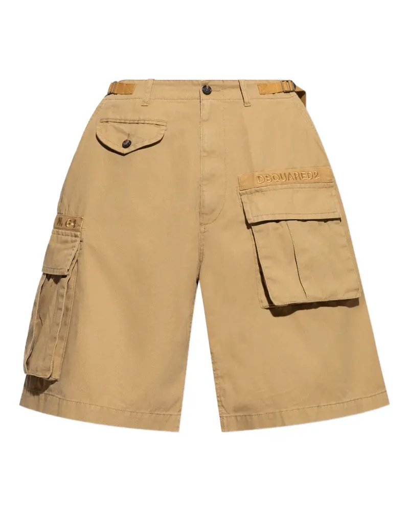Dsquared2 Cargo-Shorts mit Logo-Schild - Braun Braun