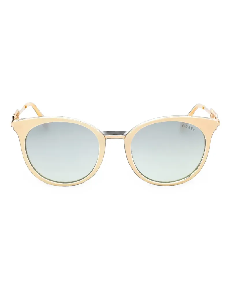Guess round-frame logo-arm sunglasses - Nude Nude