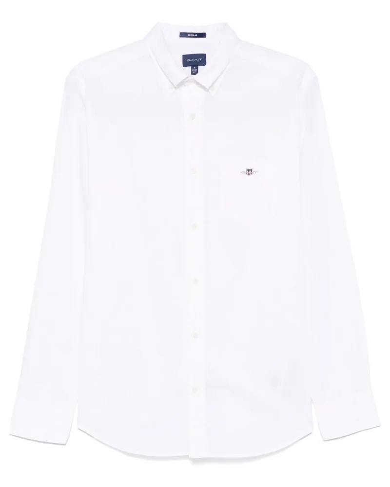 Gant Hemd mit Logo-Stickerei Weiß