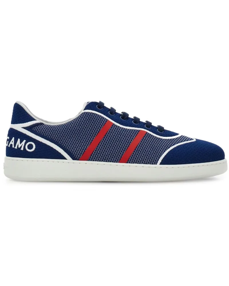 Ferragamo Sneakers mit Logo-Stickerei Blau