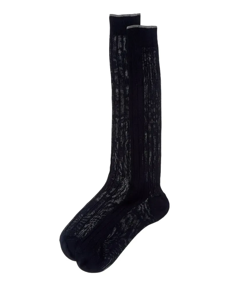 Brunello Cucinelli Socken aus geripptem Strick - Blau Blau