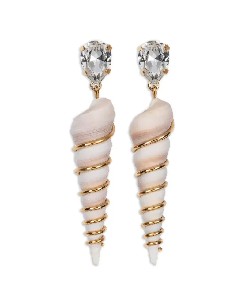 Jennifer Behr Zingaro shell-pendant earrings - Gold Gold