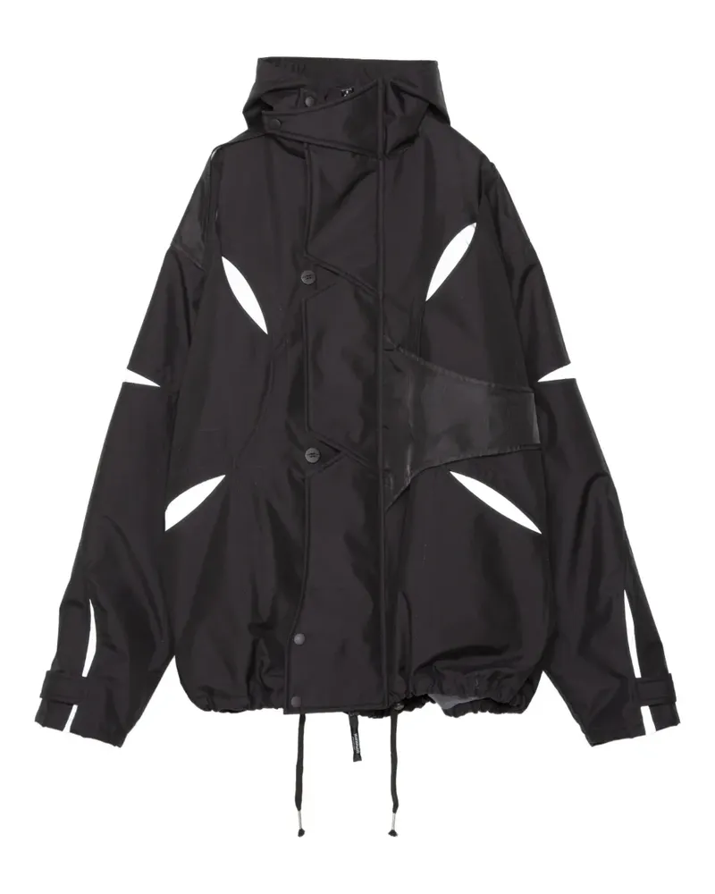 Yoshio Kubo Kapuzenjacke mit Einsätzen - Schwarz Schwarz