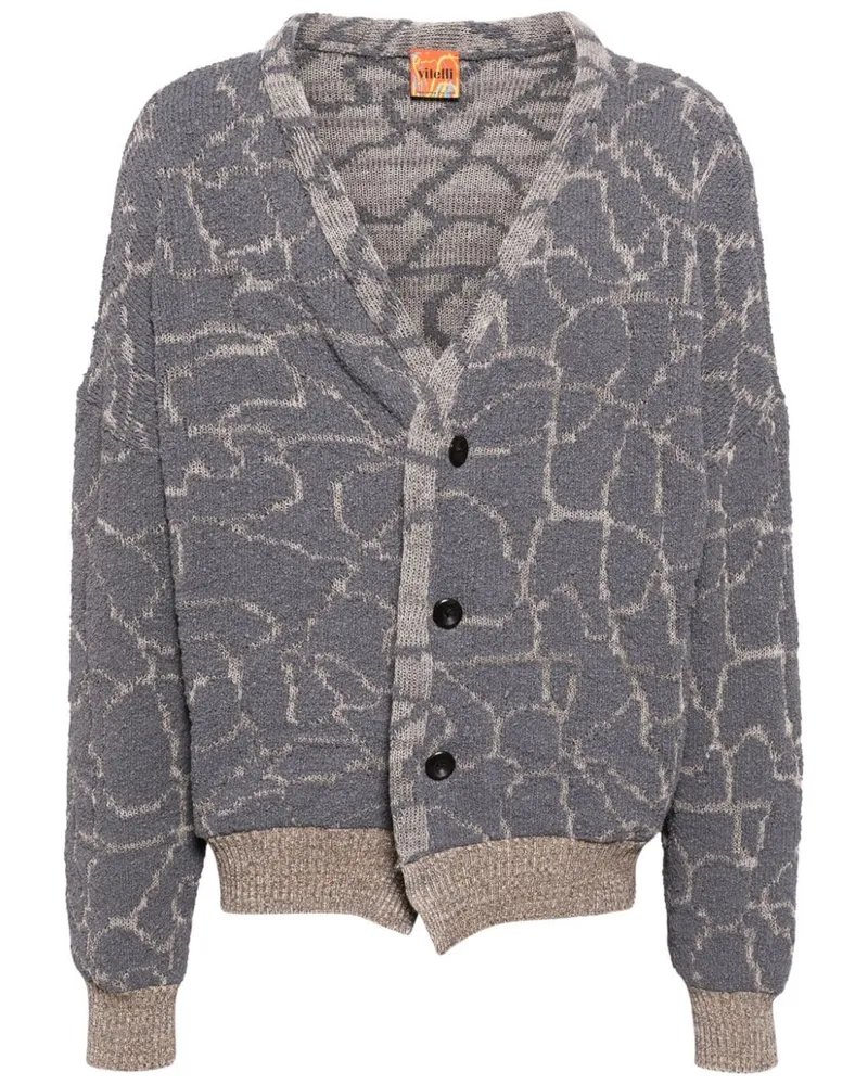 VITELLI Wendbarer Jacquard-Cardigan - Grau Grau