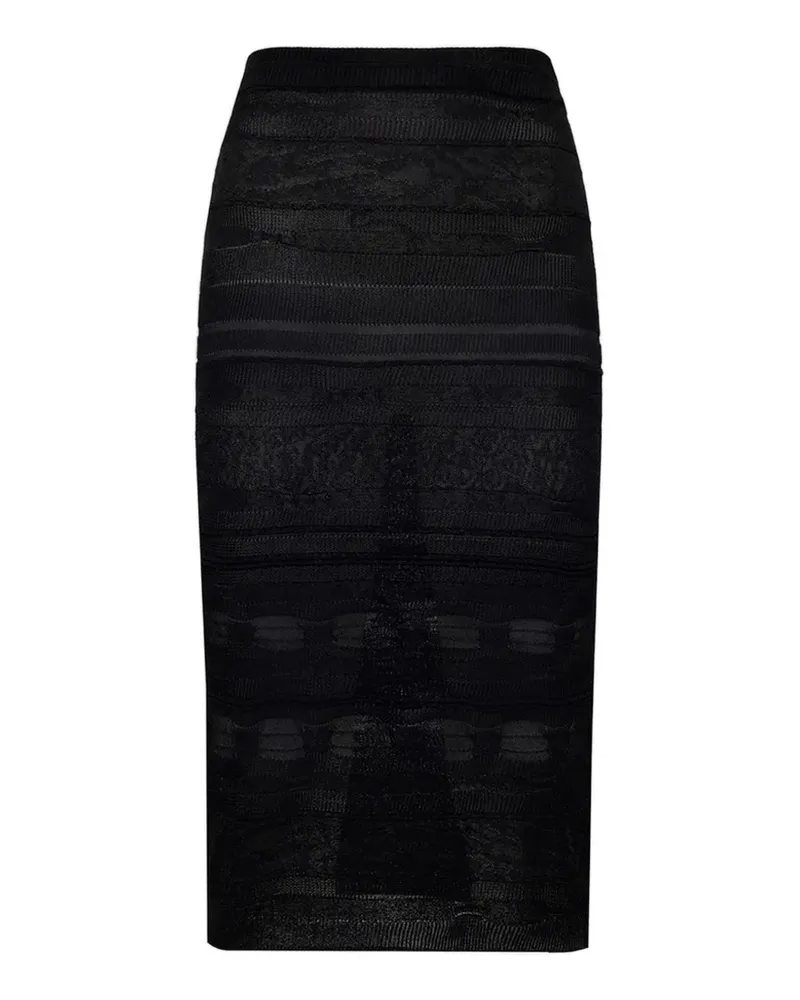 Laneus Gestrickter Midirock - Schwarz Schwarz