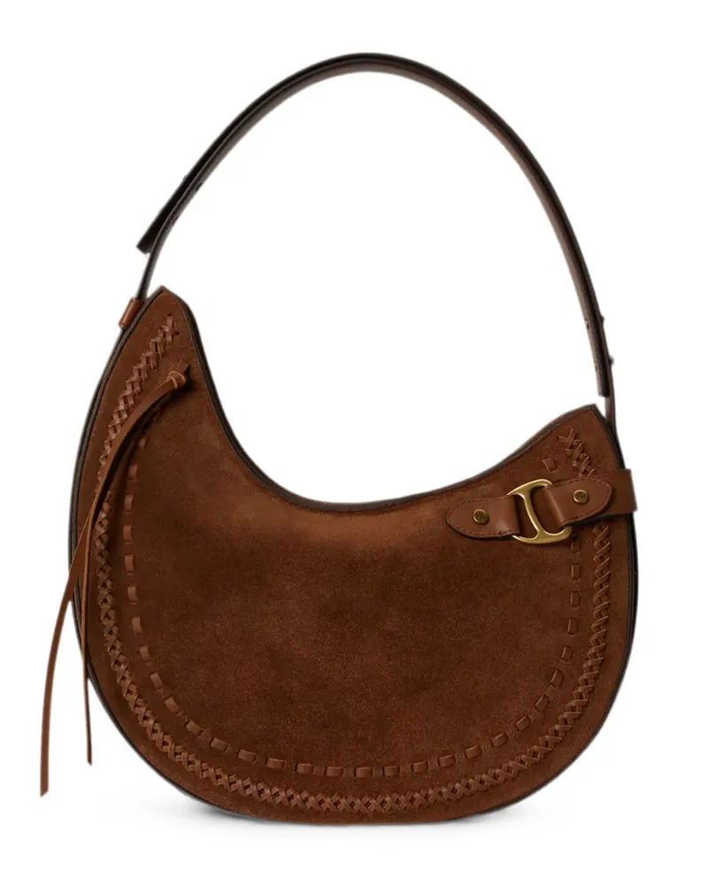 Ralph Lauren Große Tasha Schultertasche mit Ziernaht - Braun Braun