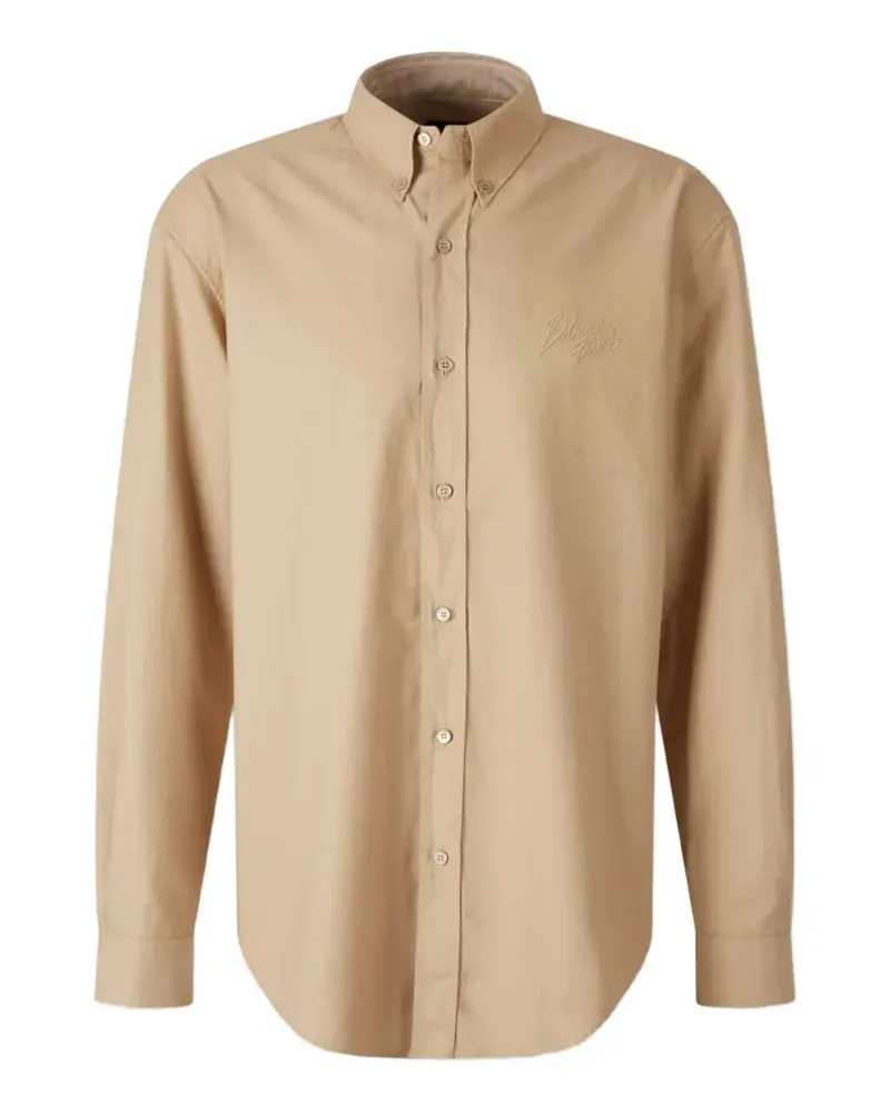 Balmain Hemd mit Logo-Stickerei - Nude Nude